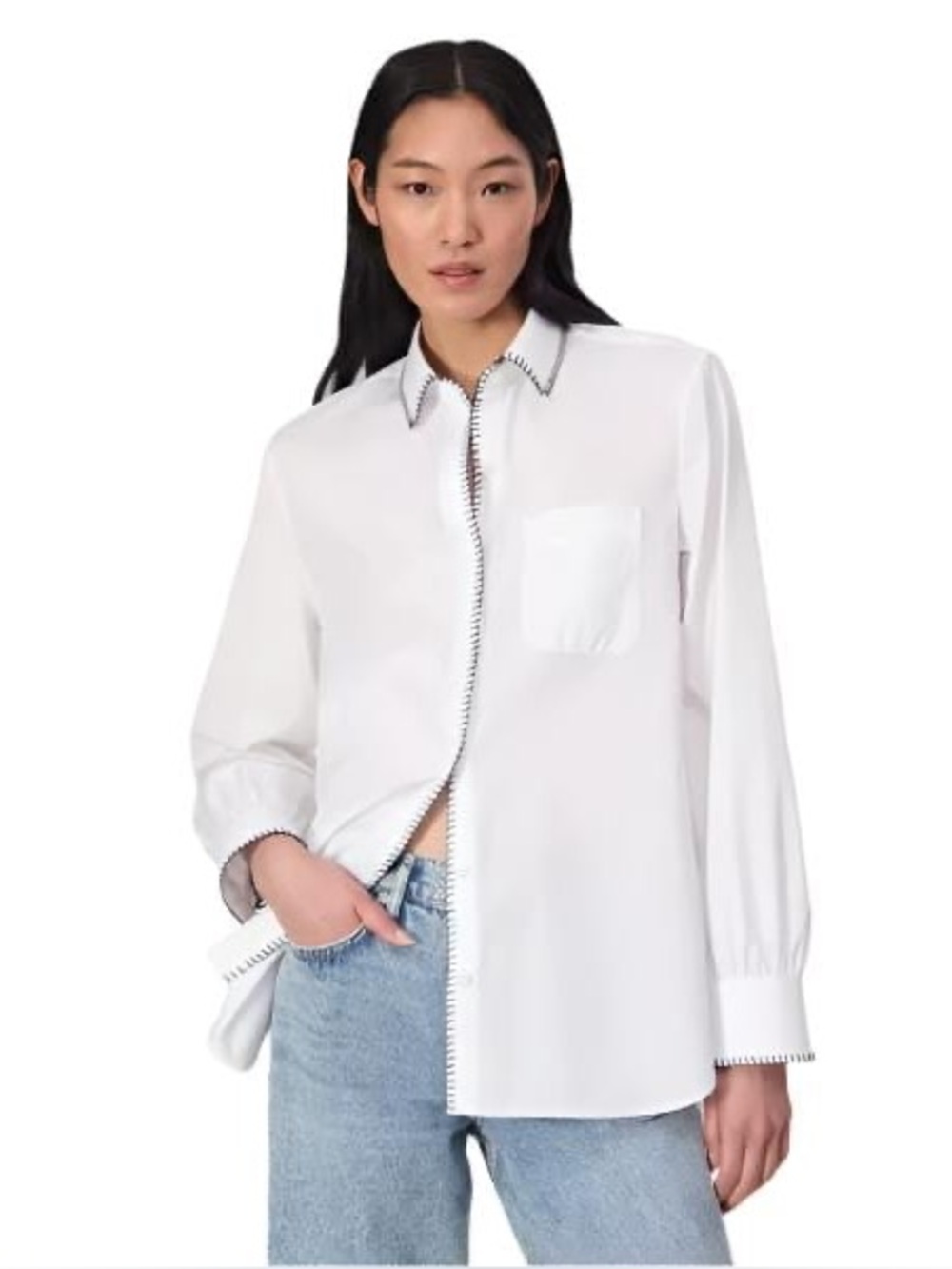 Rag & Bone Maxine Blanket Stitch Shirt Size Medium